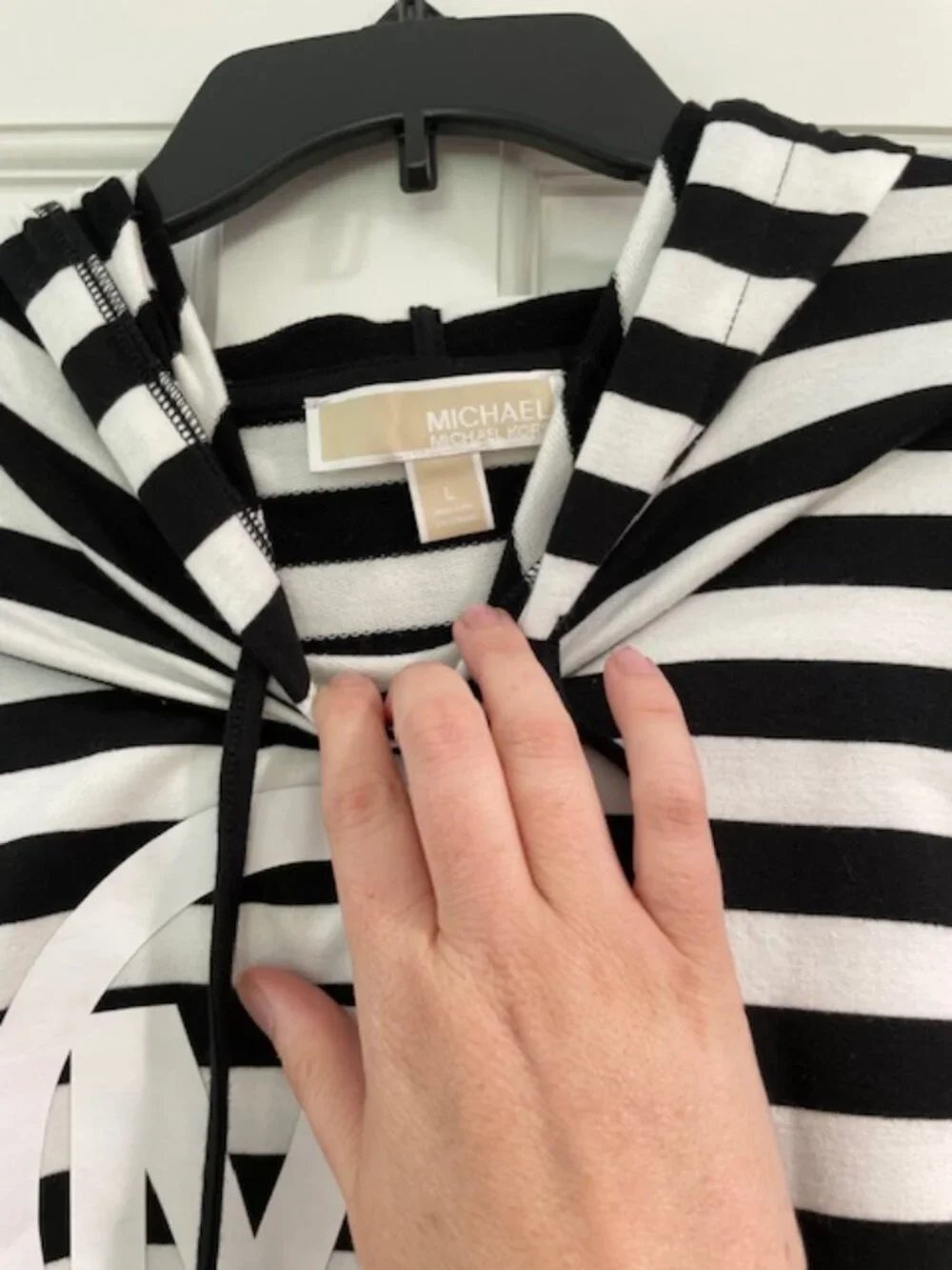 Striped Michael Kors Logo Hoodie